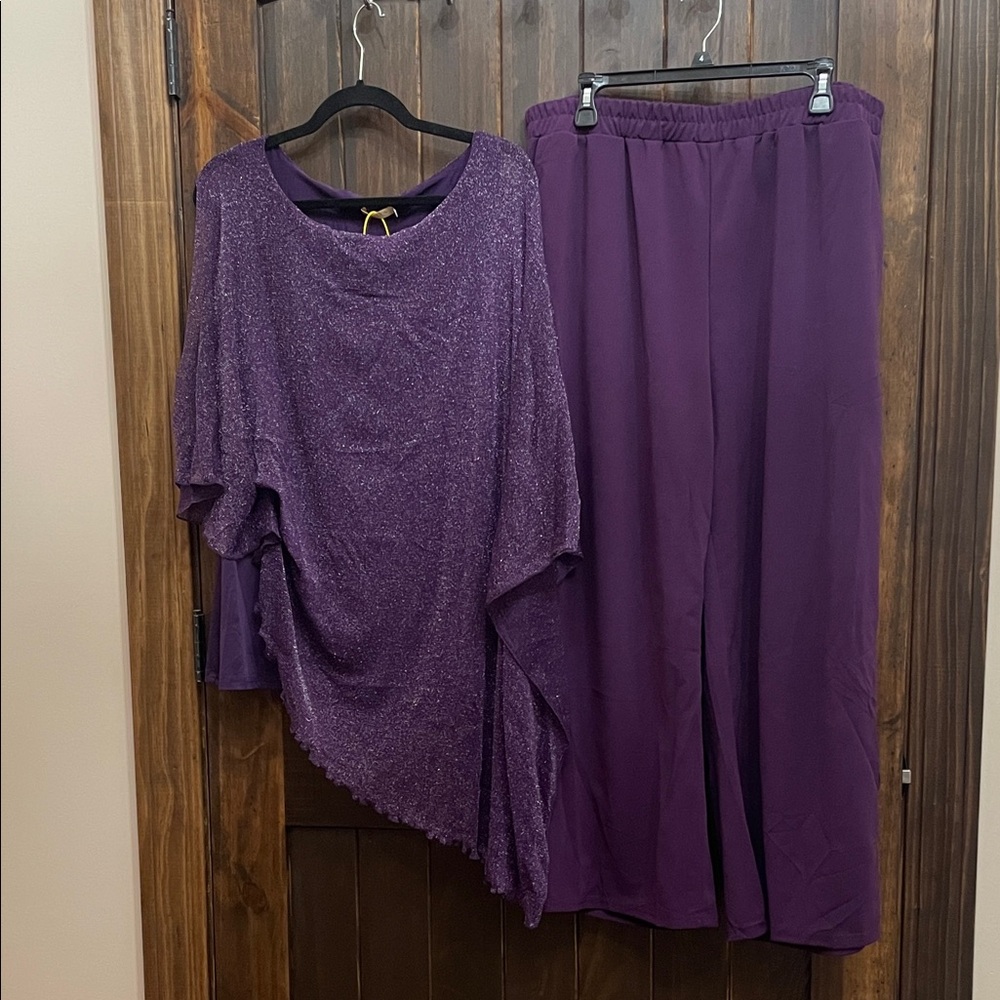 NWT! Elegant Dark Purple Two-Piece Outfit